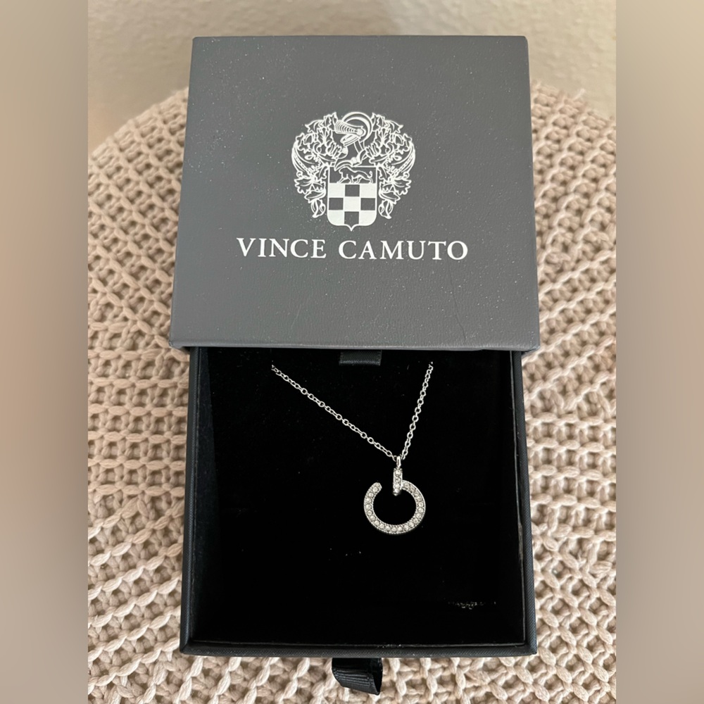 Vince Camuto Black Box with Silver Crescent Necklace